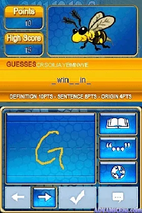 Scripps Spelling Bee (USA) (NDSi Enhanced) screen shot game playing